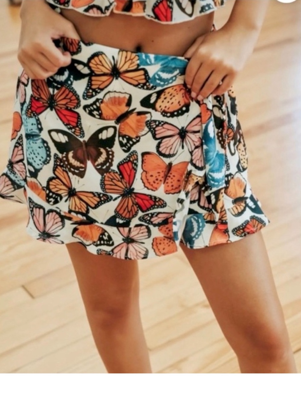 Show Me Your MuMu Butterfly Valley Wrap Skirt W/ Shorts Skort